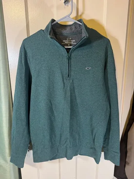 Vineyard Vines Men’s M Performance Quarter-Zip TPC River’s Bend Green Golf