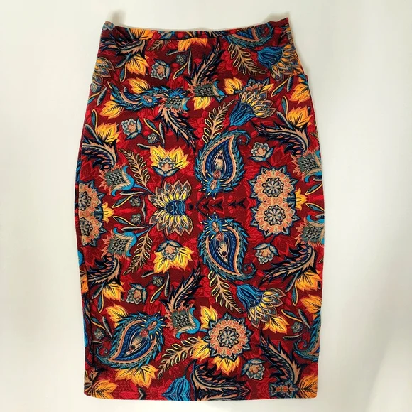 Bodycon Skirt Pensil Midi Mini Skirt Size M/S Stretchy BOHO Print