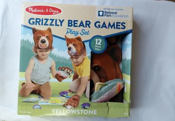 Melissa & Doug Grizzly Bear Games Play Set NWT