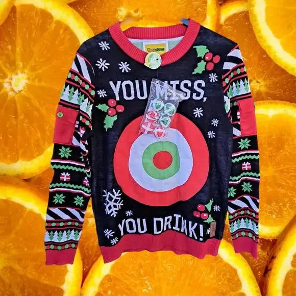 NWT Tipsy Elf You Miss You‎ Drink Christmas Sweater Size Medium