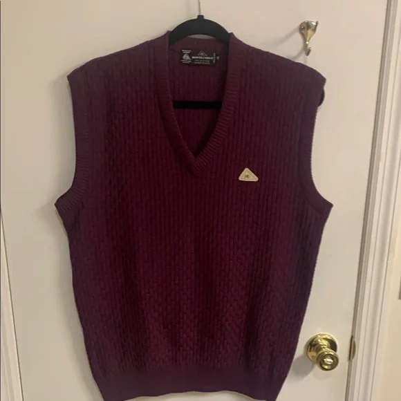 Vintage Monte Carlo Collection Wool blend Purple V-Neck Vest