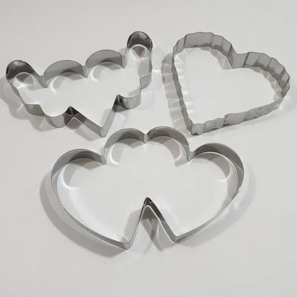 3 Pieces Heart Shape Cookie Cutter Set Valentine Cookie Cutter Stainless