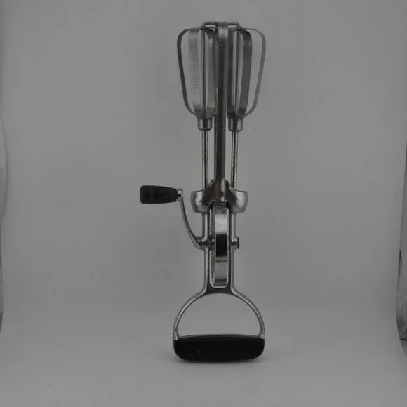 Flint‎ Hand Crank Egg Beater Vintage Manual Rotary Stainless Steel