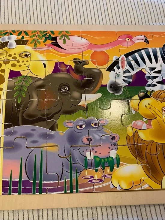 Melissa & Doug Wooden Jigsaw Puzzle - Yellow, Brown, Purple, Green