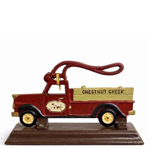 Chestnut Creek Cast Iron Nutcracker Red Pickup Truck Vintage Farmhouse Decor‎
