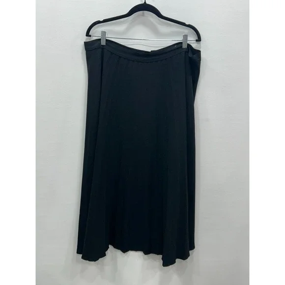Marina Rinaldi Vintage Skirt Womens Size 16/18? Black A-Line Midi‎ Flowy Elegant