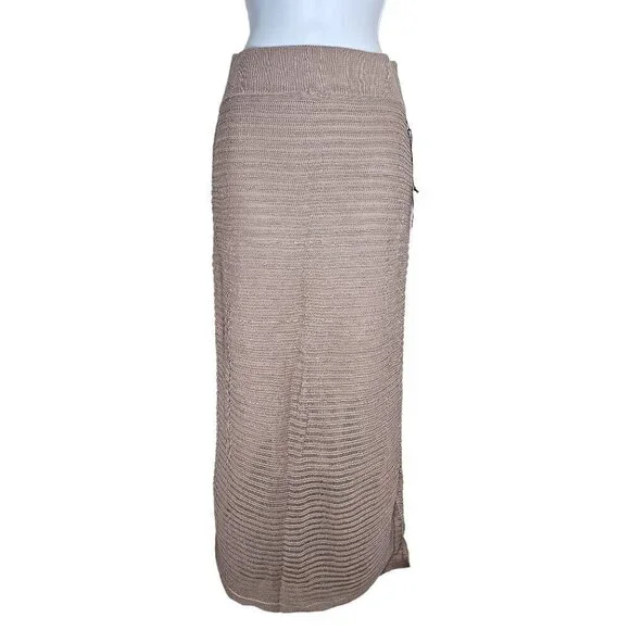 Callahan Knitwear Genny Skirt Electric Purple‎ Brown Cotton Women's Small NWT