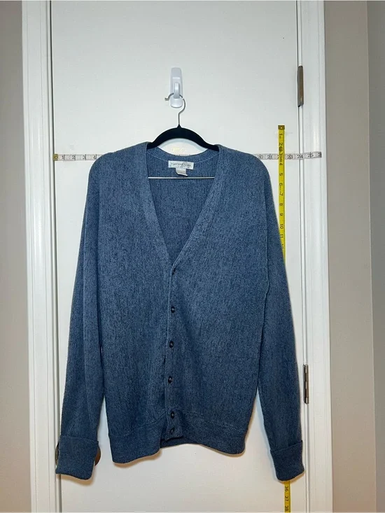 Cypress Links Vintage Classic Men's Blue Button-Front Cardigan Sweater Comfy