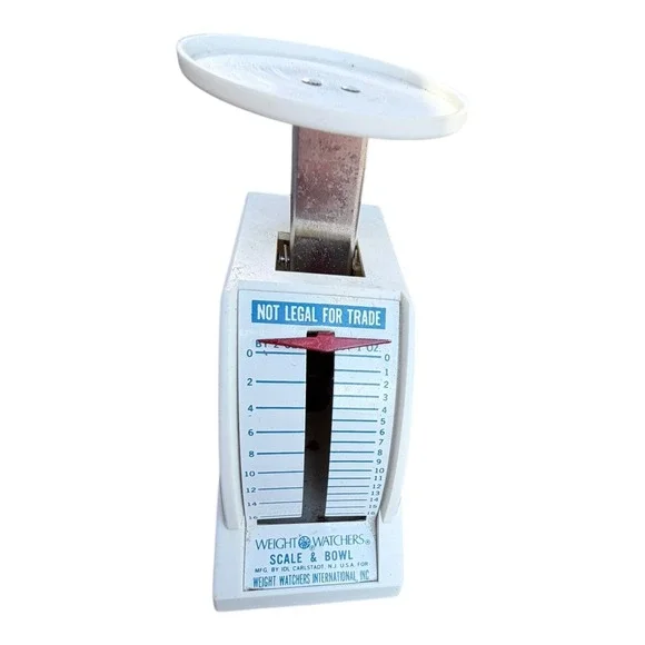 Weight Watchers‎ Scale White Plastic Vintage Food Portion Kitchen Scale
