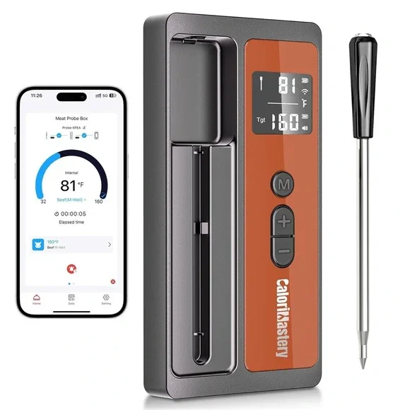Bluetooth Meat Thermometer 500FT Wireless Probe for BBQ Smoker Grill‎ Oven