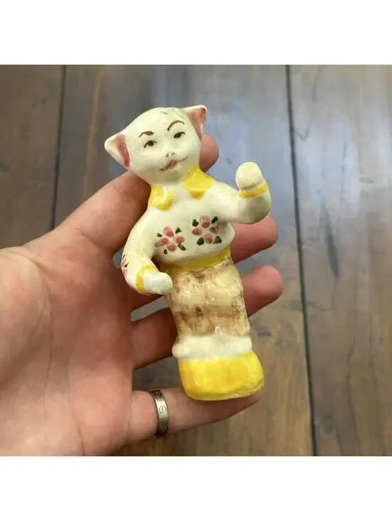 VTG Cat Salt And Pepper Shaker Anthropomorphic Japan Creepy Funny Cute SINGLE