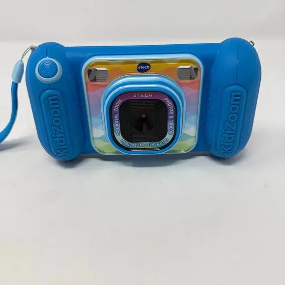 VTech KidiZoom Camera Pix Plus Blue Kids Digital 2MP 4X Zoom Case Tested Works