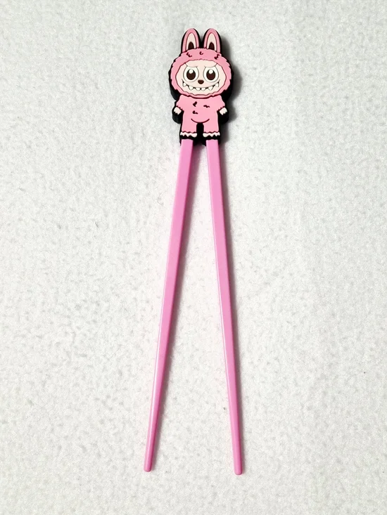Cute  Labubu children’s kids learning chopsticks