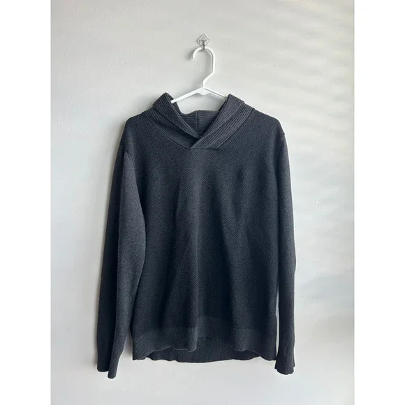 Marc Anthony Charcoal Grey Shawl Collar Sweater Mens XL