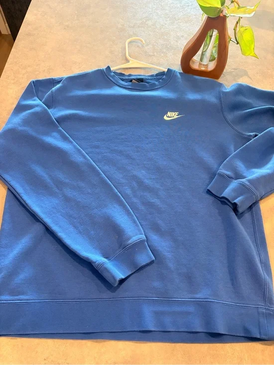 Nike Royal Blue Crewneck Sweatshirt with White Swoosh