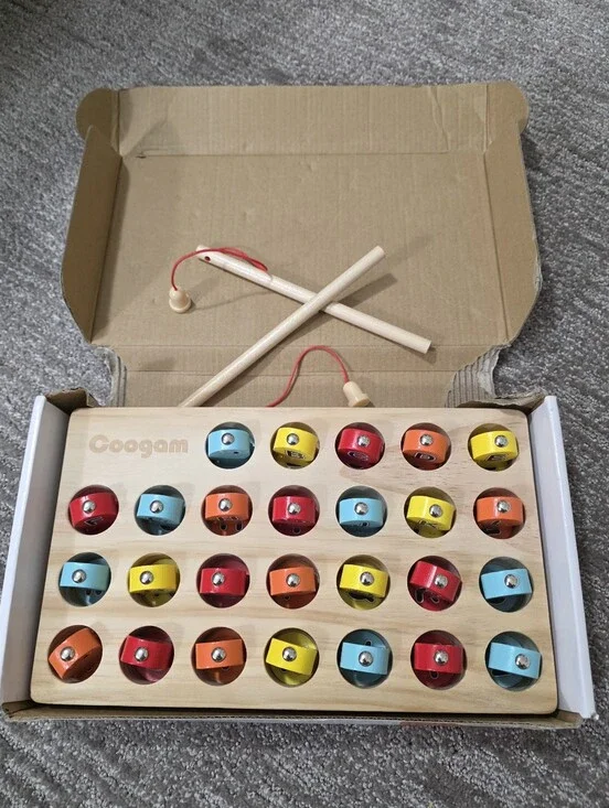 Coogam Wooden Magnetic Fishing Letters Fine Motor Skills 3+ Learning Educational