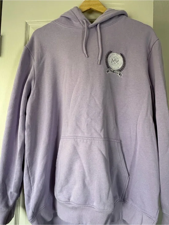 H&M Lavender Crewneck Hoodie with Crest Logo