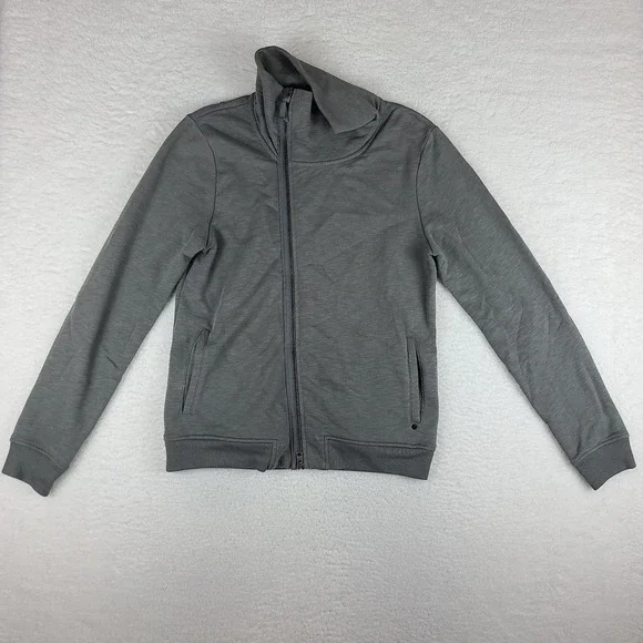 Allsaints Sweater Mens Medium Dark Gray Solid Full Zip Sweatshirt Jacket Cotton‎