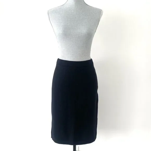 Escada Classic Black Knit Pencil Skirt Knee Length EU Sz 42 Classic Designer