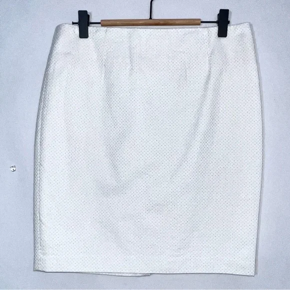 Cynthia Rowley Size 2 White Textured Pencil Lined Skirt‎