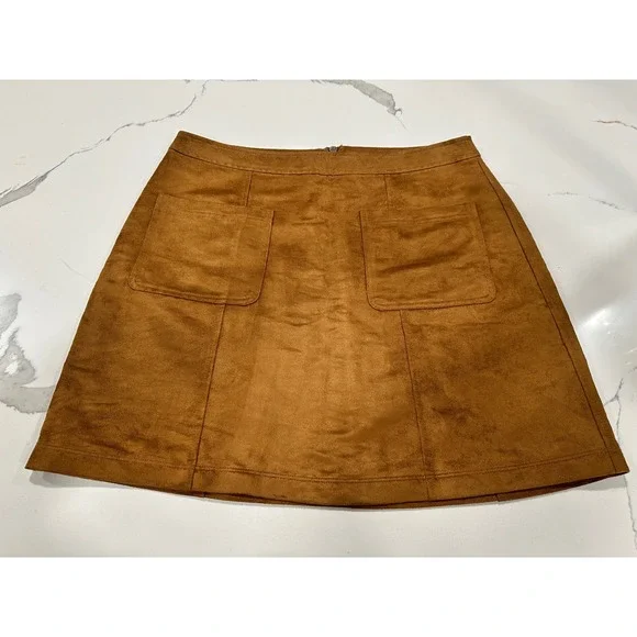 Old Navy Women's Brown Suede A-Line‎ Mini Skirt Size 12