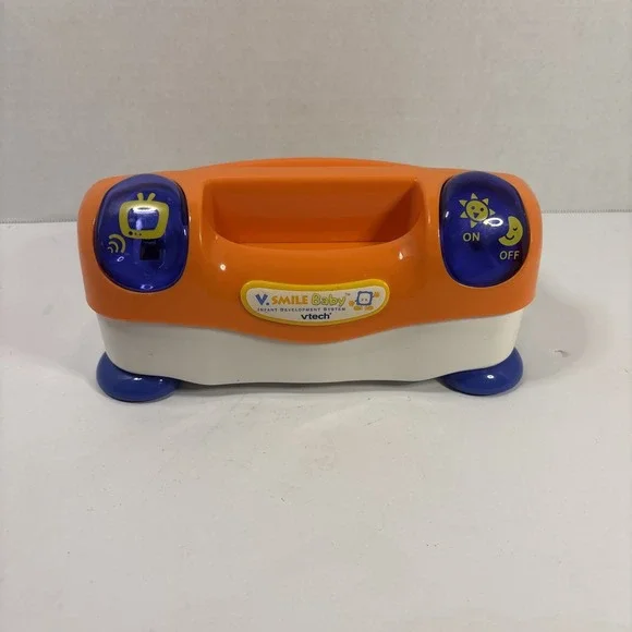 VTech V.Smile Baby Infant Development System Console Orange White Blue Untested