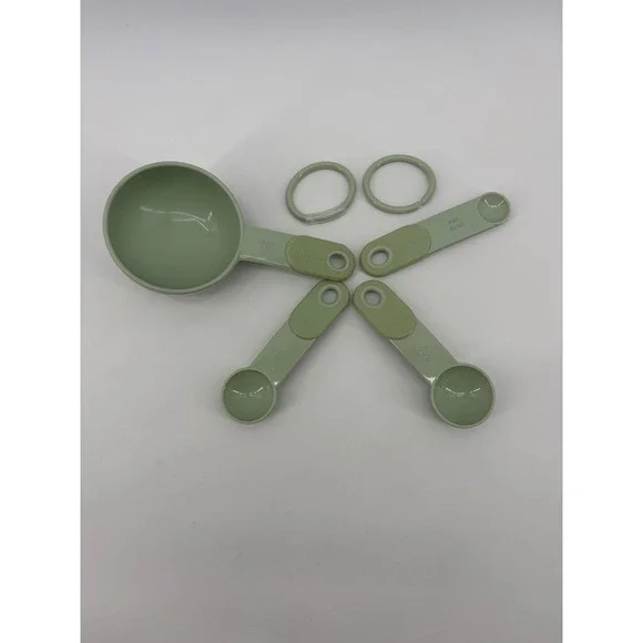KitchenAid Measuring Cup Spoon Set Green Plastic Grip Unisex