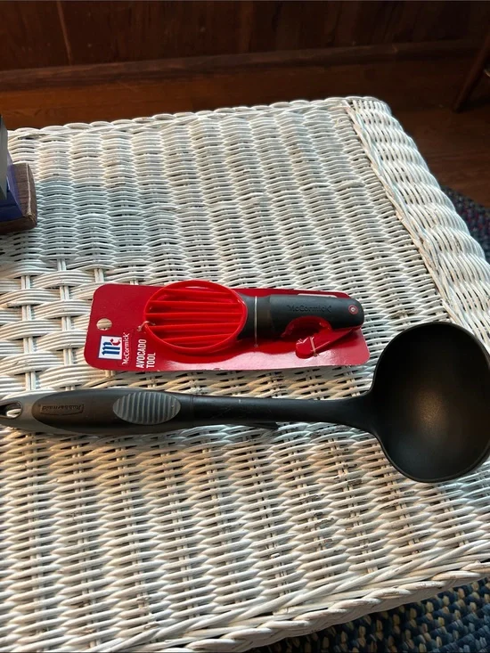 Red Avocado Tool with Black Nylon Ladle
