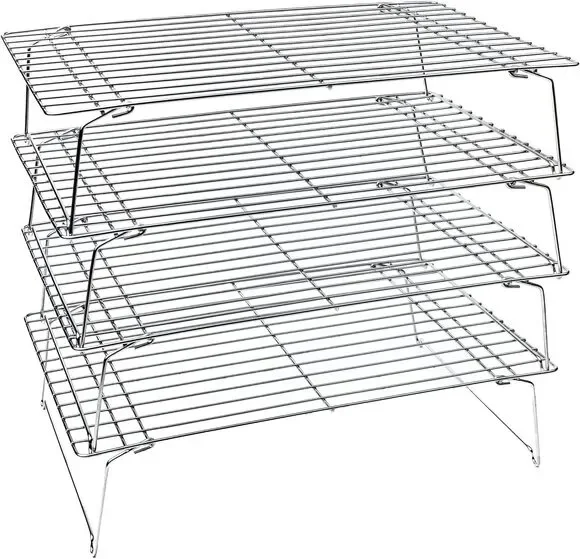 4-Tier Stackable Cooling Racks for Baking, 100% Stainless Steel Wire Rack, 15x10