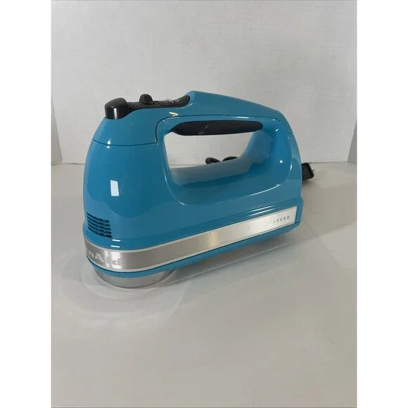 KitchenAid 7 Speed Hand Mixer Turquoise Blue Electric Mixer Works No Beaters