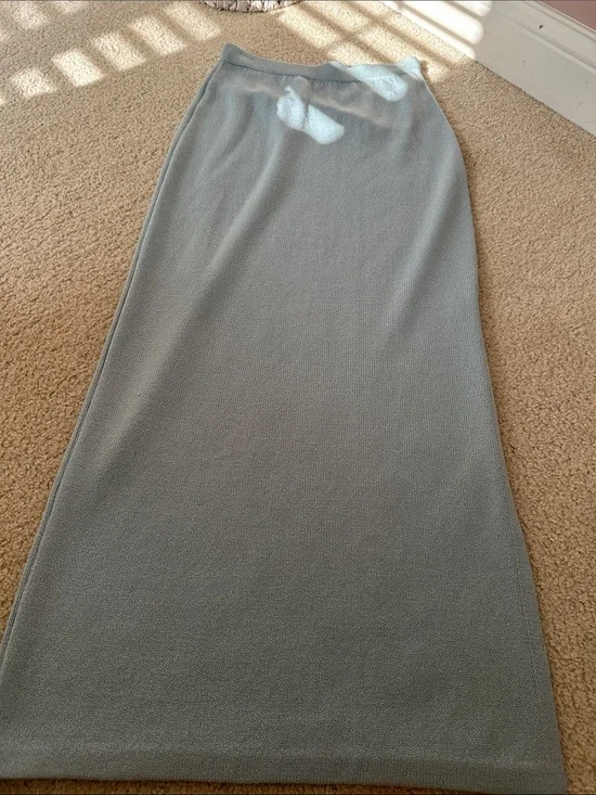 St. John Evening Soft sky Blue Knit Maxi Skirt