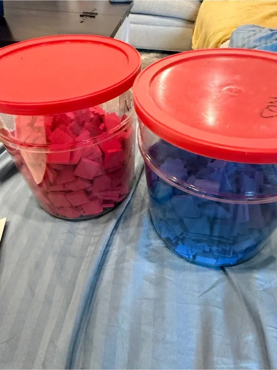 Red and Blue Learning Foam Tiles Set - Kids Toys 2 Tubs