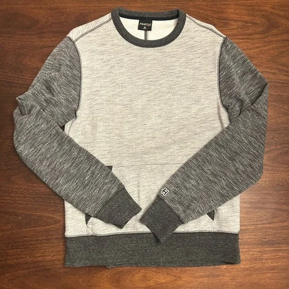 HOMAGE Two-Tone Gray Crewneck Sweater