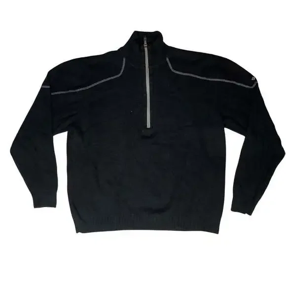 Columbia 1/4 Zip Pullover Sweater Black Large