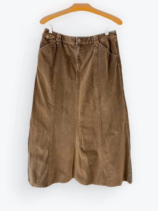 Vintage Eddie Bauer A-Line Corduroy Skirt Chocolate Brown