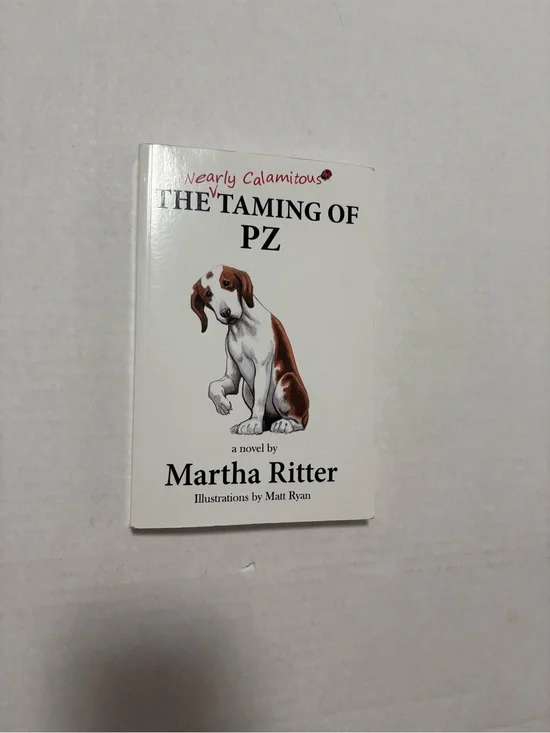 The Taming of PZ by Martha Ritter - White Cover with Brown Dog Illustration