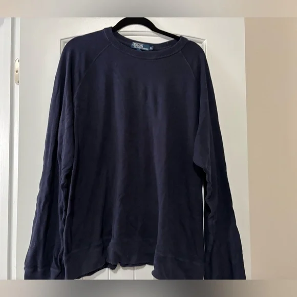 Vintage 90s Polo Ralph Lauren Navy Blue Essential Crewneck Sweatshirt XLarge
