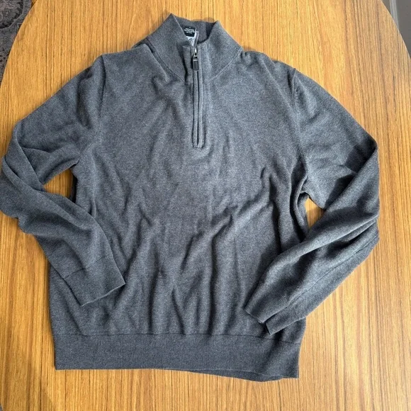 Jos A Bank Quarter Zip Sweater Men’s L 100% Cotton
