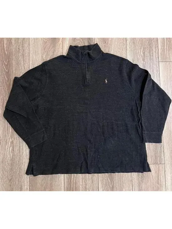 Polo Ralph Lauren Men's Quarter Zip Sweater, Dark Gray, XXL