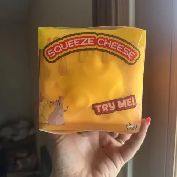 Sunny Days Giggle Zone Large Squeeze Cheese Block Squishy Sensory Fidget Stress