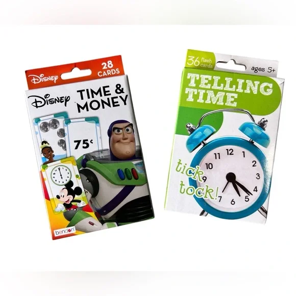 Disney Telling Time and Money Flash Cards Set