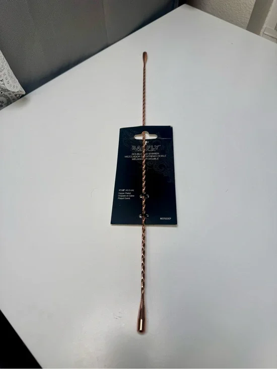 NIB Barfly Copper Plated Dual Weighted Twisted Bar Spoon