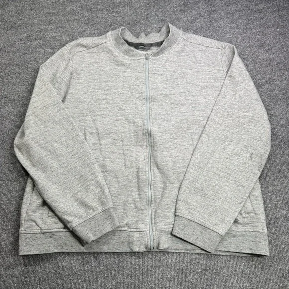 LL Bean Full Zip Sweatshirt Mens‎ XXL Gray Bomber Style Jacket