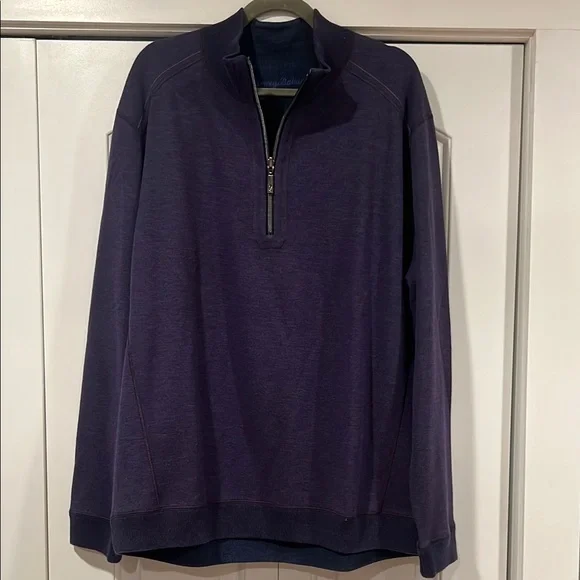 Tommy Bahama reversible Purple and blue‎ flip size 1/4 Zip Up Sweater XL