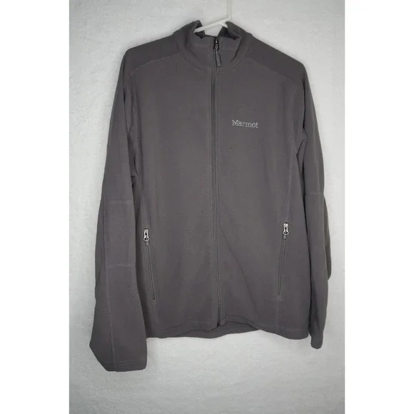 Marmot Men's Grey‎ Full Zip Mock Neck Sweater Sz M Casual Utility Outdoor Winter