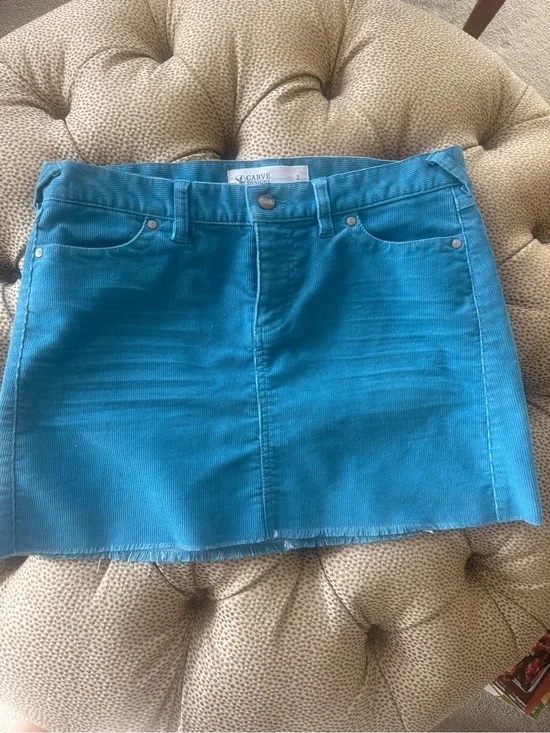 Carve Designs Maui Style Blue  Corduroy Mini Skirt size 2