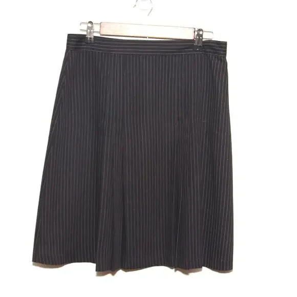 Vintage Cristin Stevens Pleated front Striped Schoolgirl Skirt Size 14