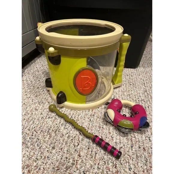 B music set green drum purple tambourine‎