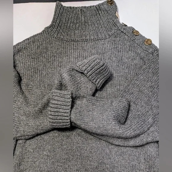 Zara Knit High Neck Sweater Oversized  Men’s Small Gray.