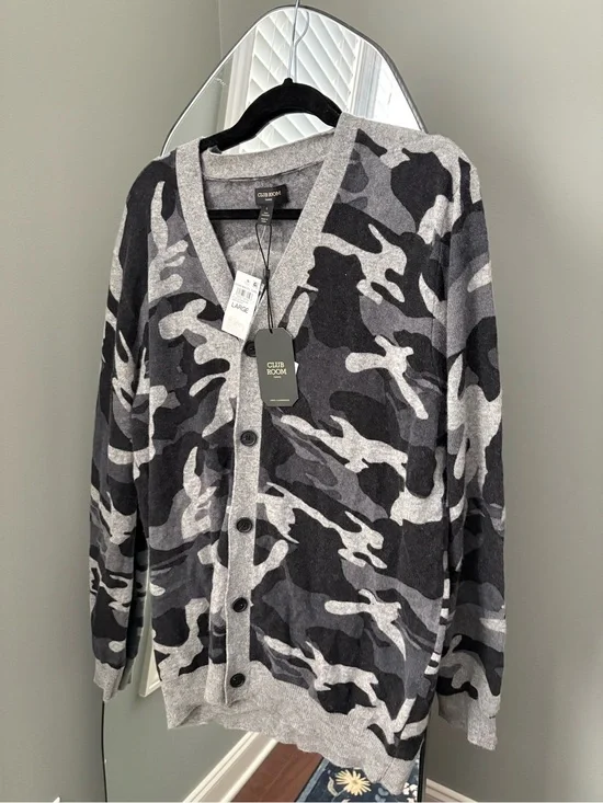 NWT Men’s Club Room Camo Cardigan size L